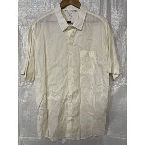 Amiani Linen Shirt Short Sleeve‎ Button Up Casual Summer Top XXL